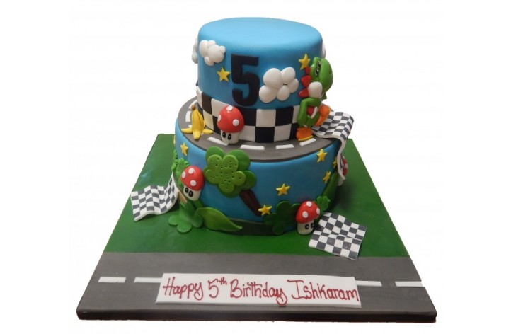 Mario & Yoshi Tiered Cake